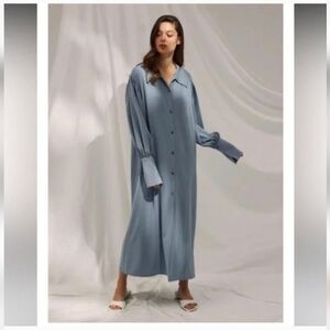Nap Drape Shirt Robe Loungewear Dress - Size L